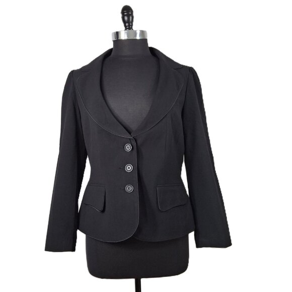 Steampunk Fitted Tailored Short Blazer Suit Jacket Sz 12 Lined Vintage Office - Picture 4 of 16